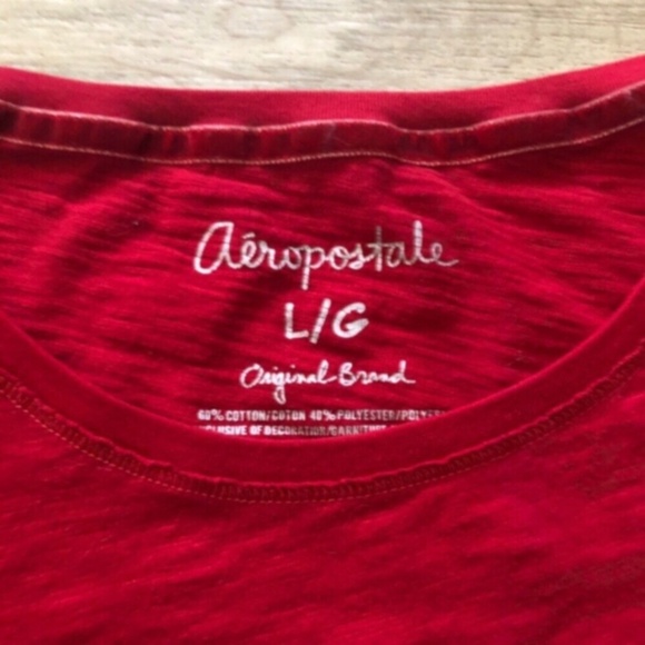 Aeropostale Red Love Heart Long Sleeve Shirt - Picture 5 of 6